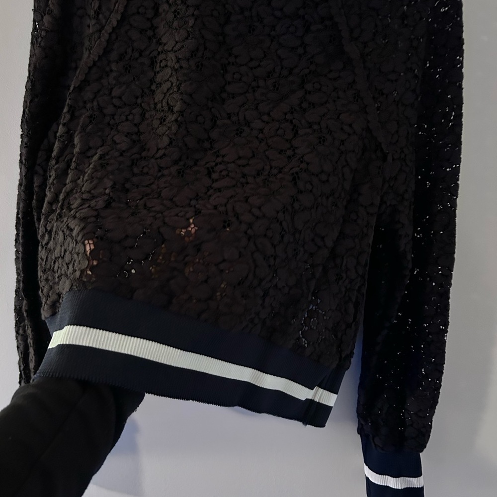 ZARA WOMAN • Black Long Sleeve Lace Top • sz S - Picture 4 of 10